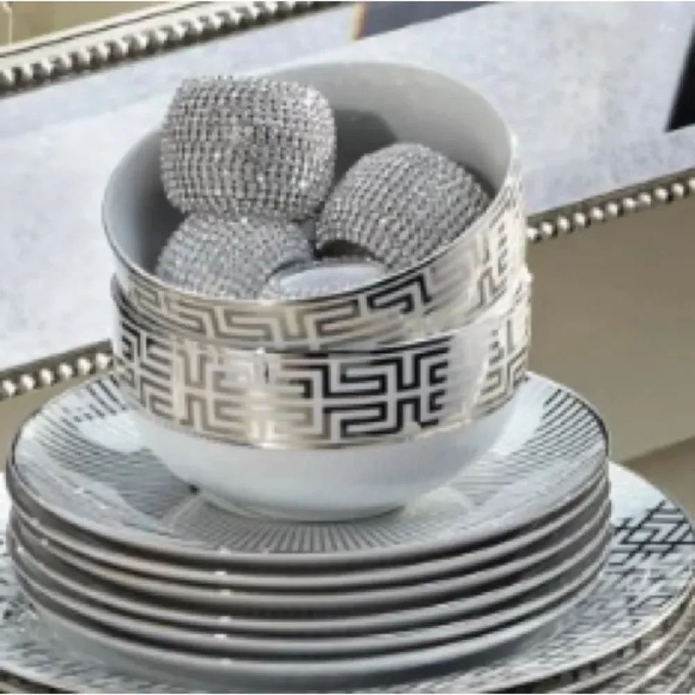 Z Gallerie Silver and Gold Beaded Napkin Holder 8 silver 8 gold